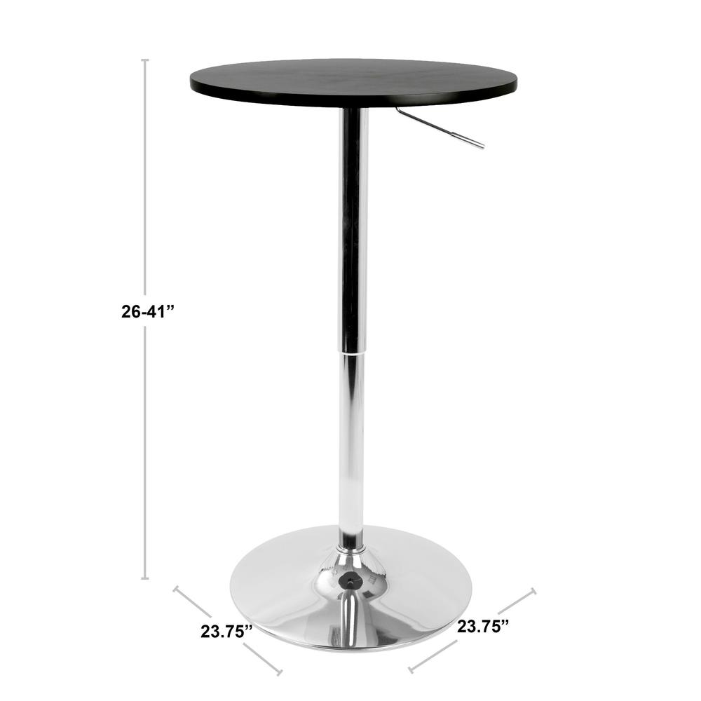 Adjustable Contemporary Bar Table in Black. Picture 9