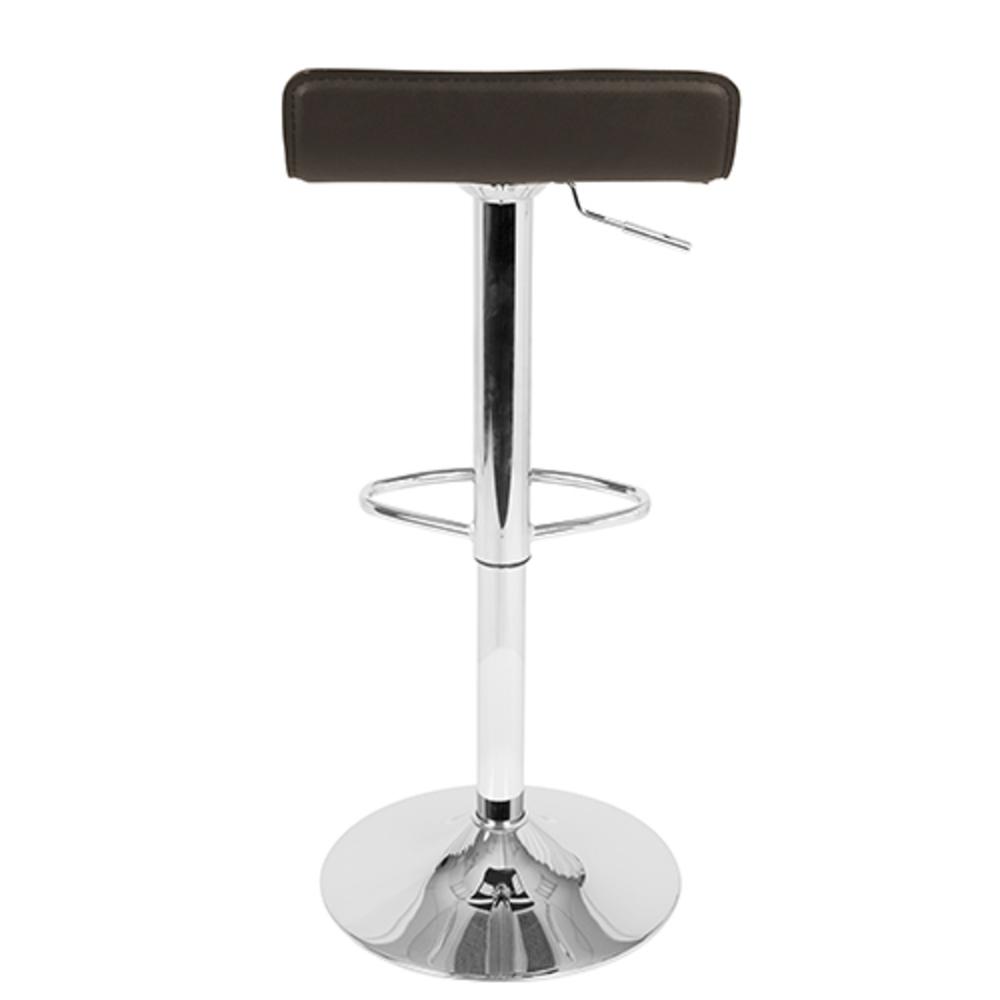 Ale Contemporary Adjustable Barstool in Brown PU Leather - Set of 2. Picture 5