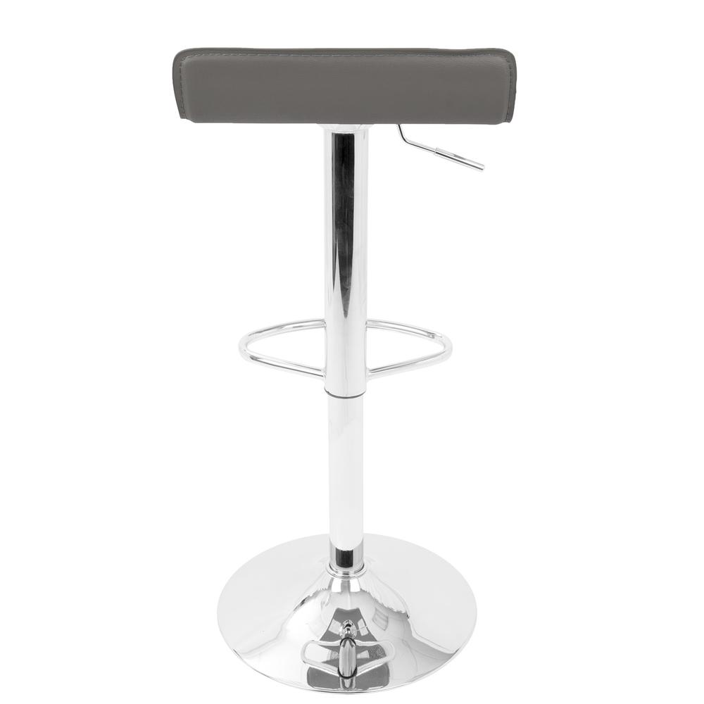 Ale Contemporary Adjustable Barstool in Grey PU Leather - Set of 2. Picture 5