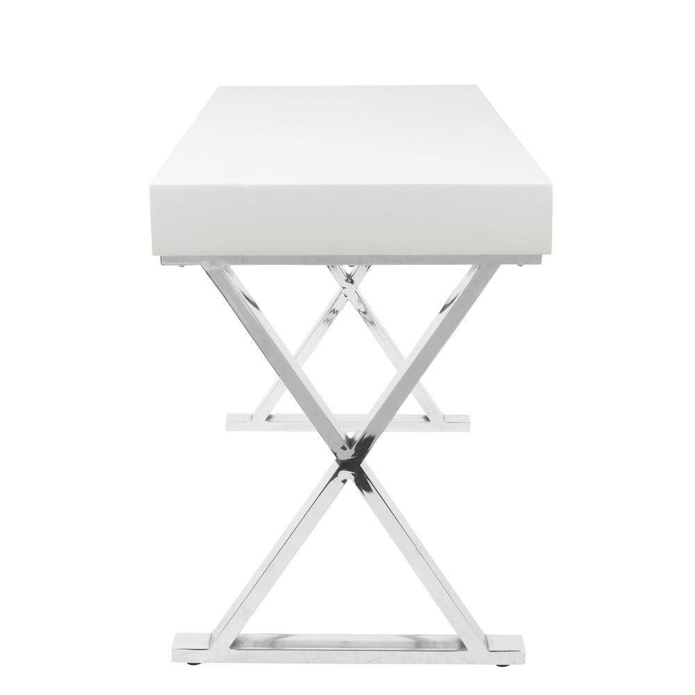 Luster Contemporary Desk in White. Picture 2
