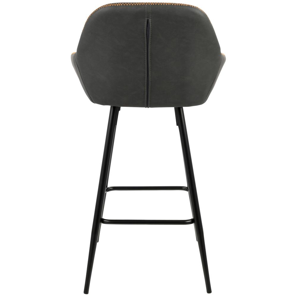 Clubhouse Contemporary 26" Counter Stool with Black Frame and Grey Vintage Faux Leather - Set of 2. Picture 5