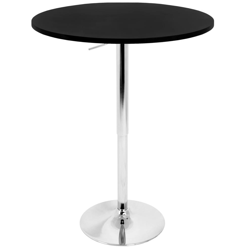 Elia Contemporary Adjustable Bar Table in Black. Picture 1