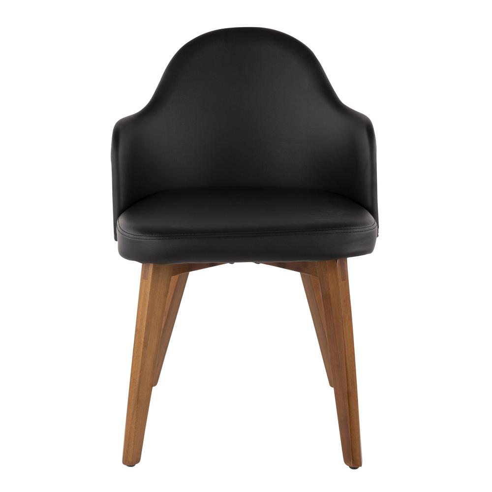 Ahoy Mid-Century Chair in Walnut and Black Faux Leather. Picture 5