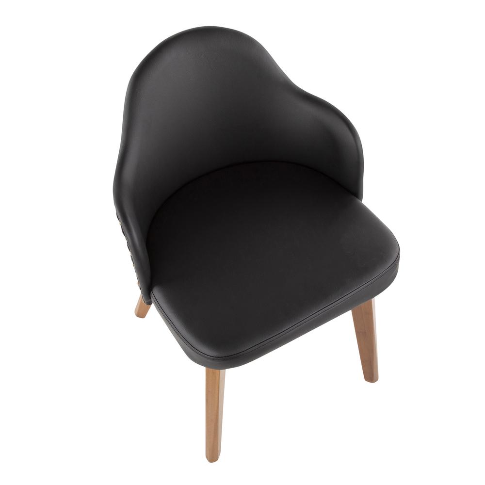 Ahoy Mid-Century Chair in Walnut and Black Faux Leather. Picture 6