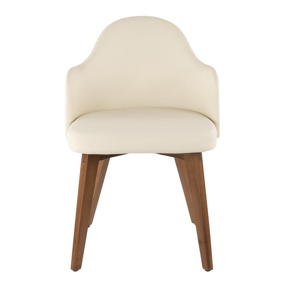 Ahoy Mid-Century Chair in Walnut and Cream Faux Leather. Picture 5