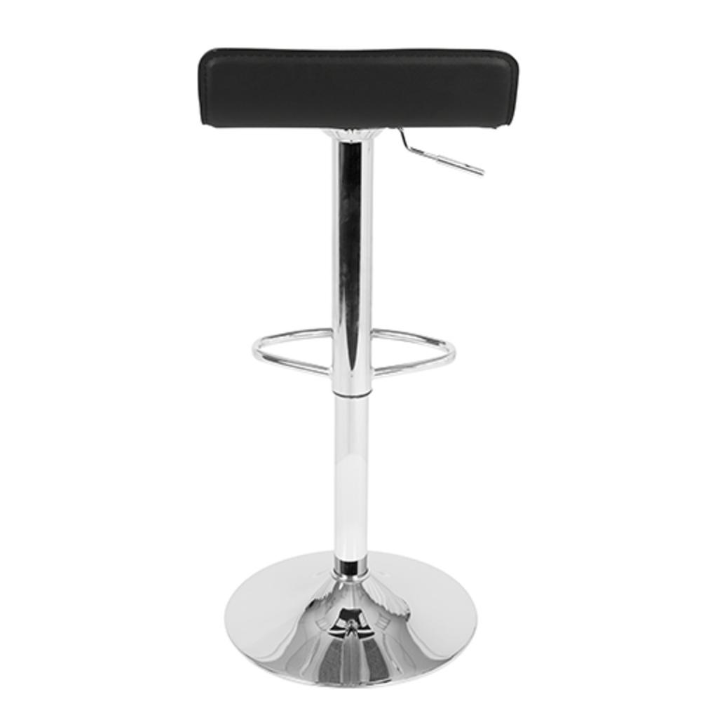 Ale Contemporary Adjustable Barstool in Black PU Leather - Set of 2. Picture 4