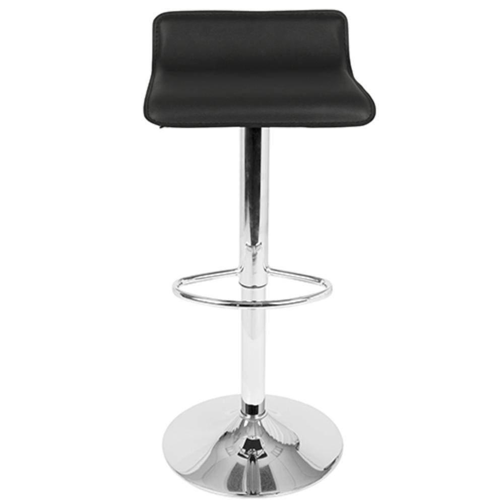Ale Contemporary Adjustable Barstool in Black PU Leather - Set of 2. Picture 5