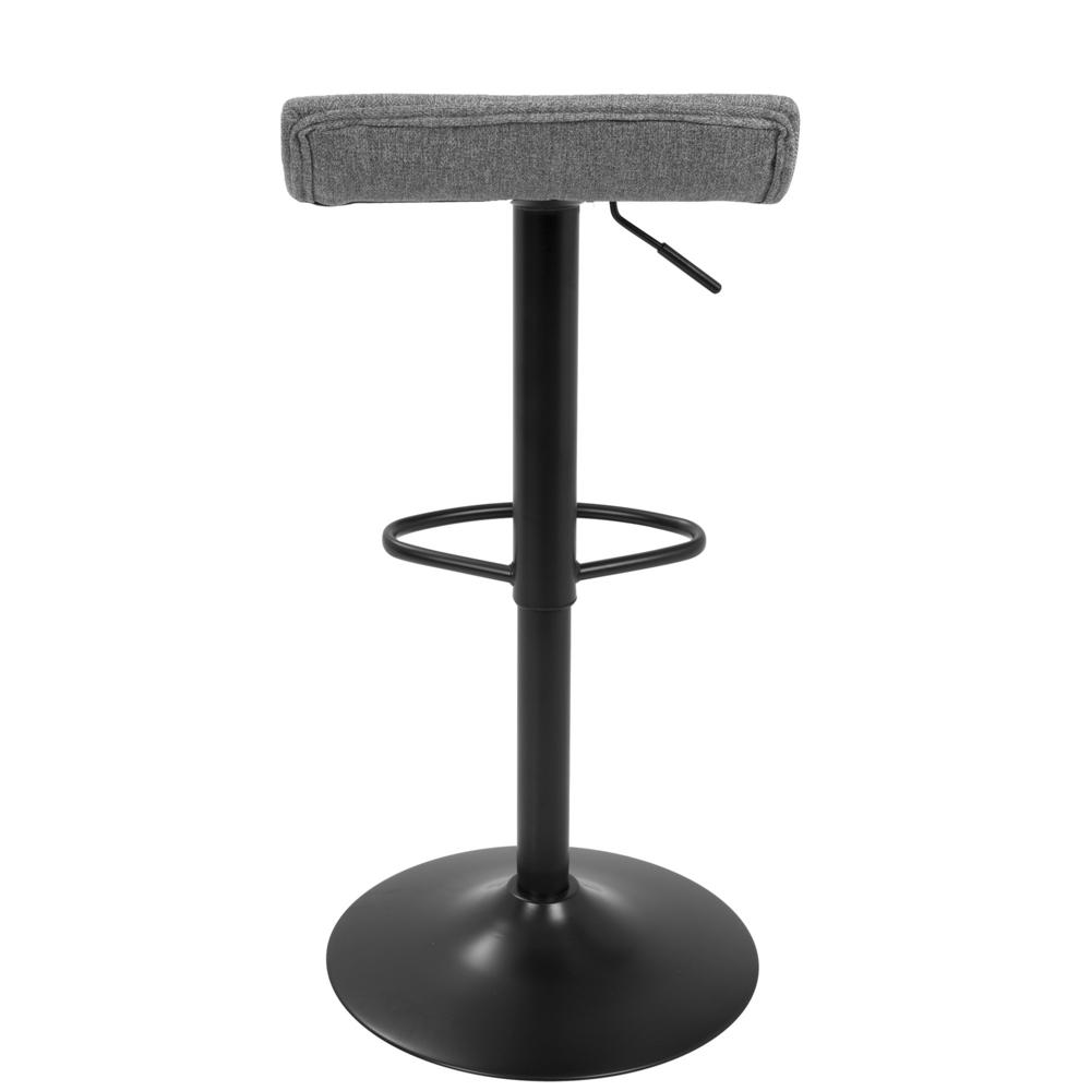 Ale XL Contemporary Adjustable Barstool in Black with Polyester Fabric - Set of 2. Picture 4