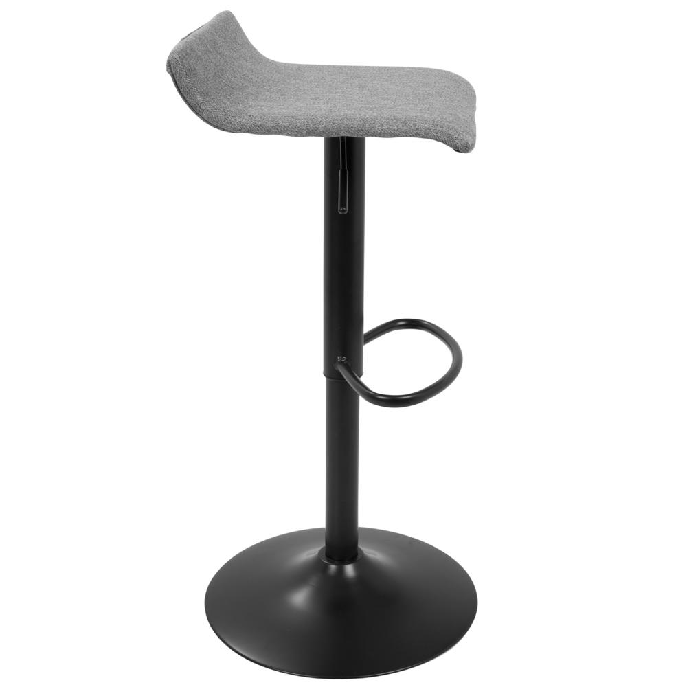 Ale XL Contemporary Adjustable Barstool in Black with Polyester Fabric - Set of 2. Picture 7