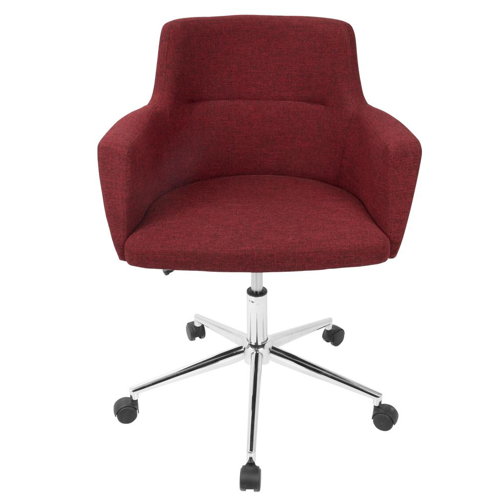 Andrew Contemporary Adjustable Office Chair in Red. Picture 5