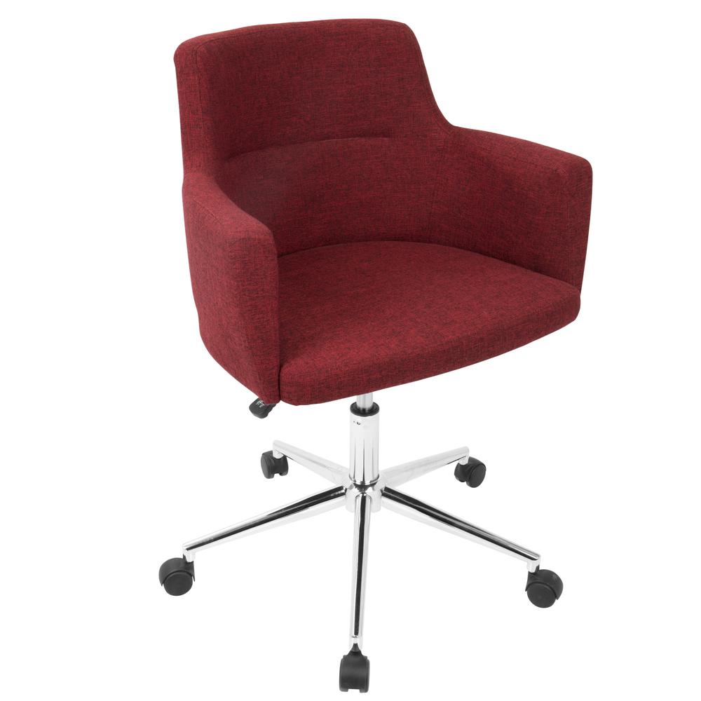 Andrew Contemporary Adjustable Office Chair in Red. Picture 1
