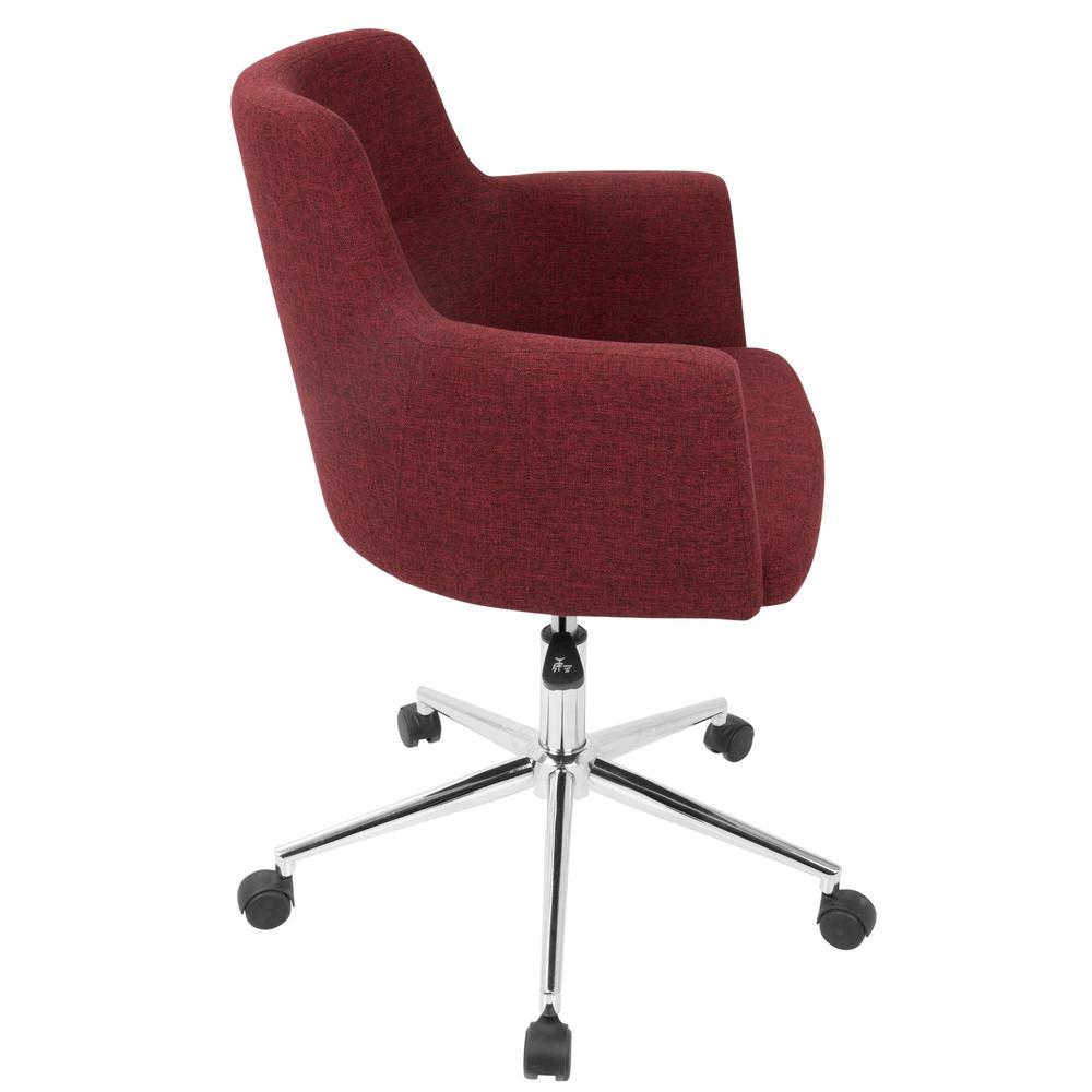 Andrew Contemporary Adjustable Office Chair in Red. Picture 2