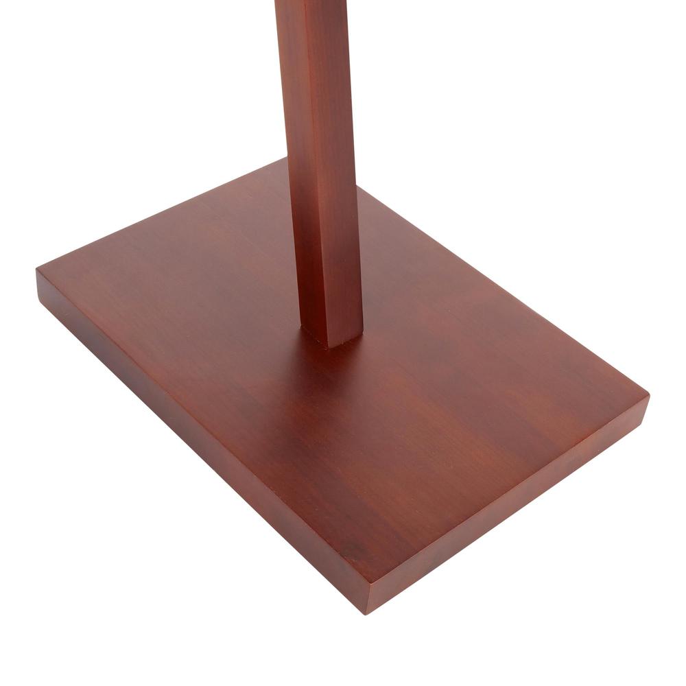 Arturo Contemporary Floor Lamp in Walnut Wood and White Fabric Shade. Picture 9