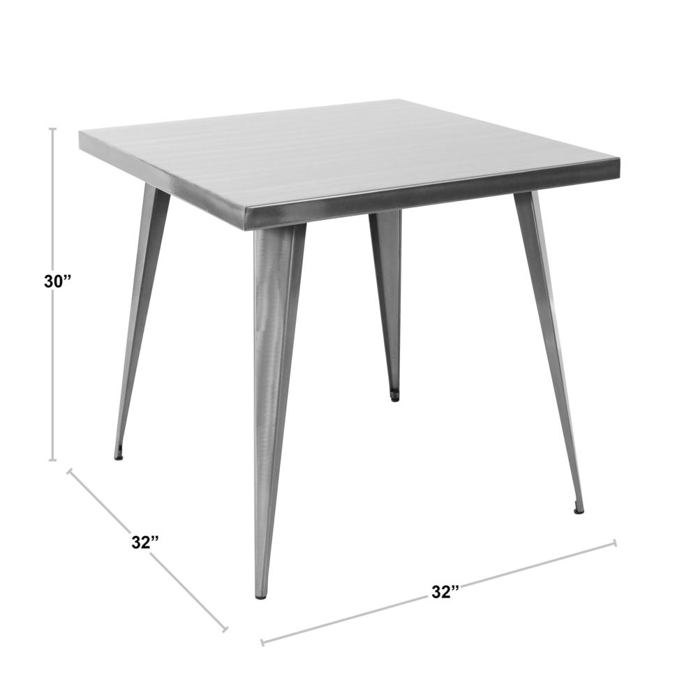 Austin Industrial Dining Table in Brushed Silver. Picture 5