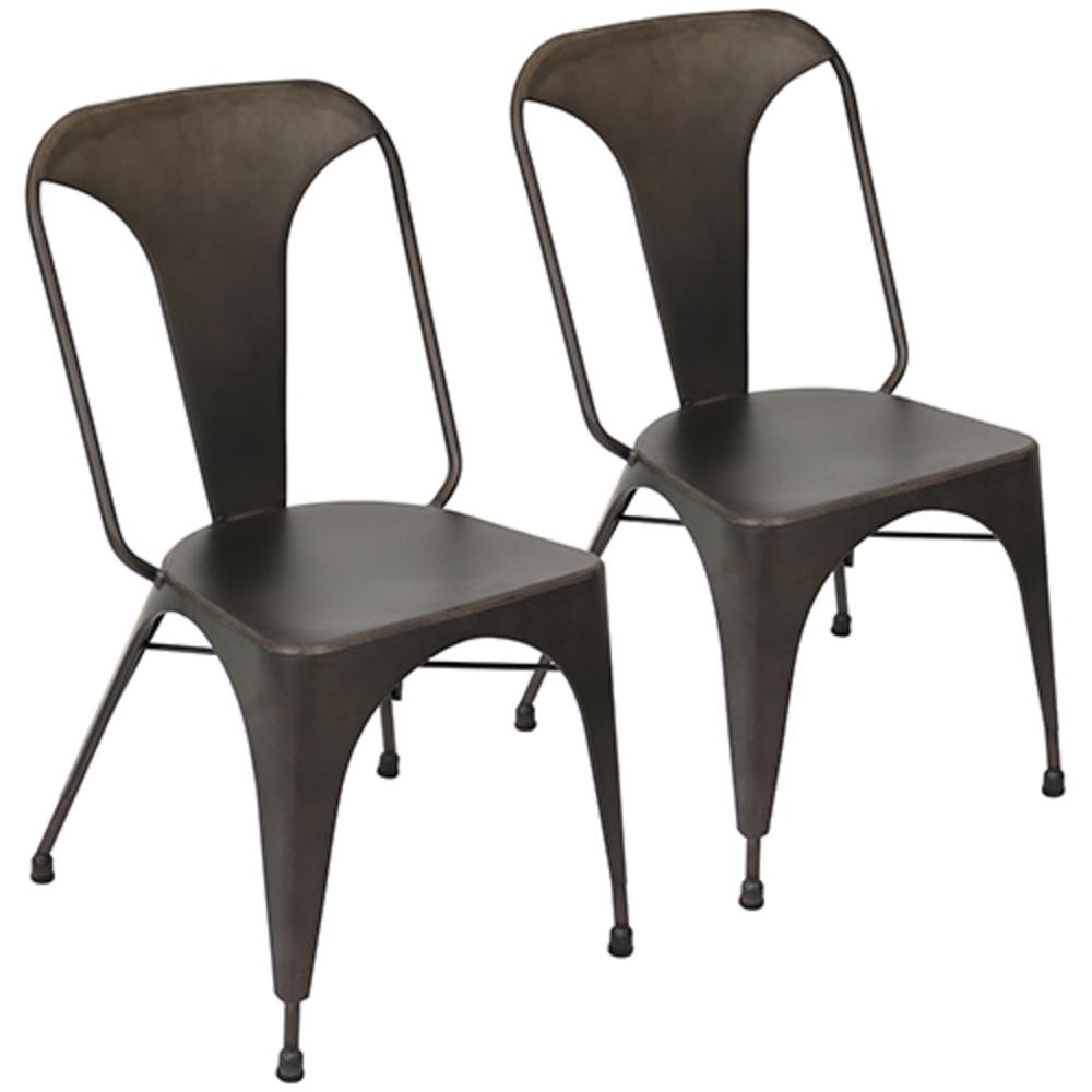 Austin Industrial Dining Chair in Antique - Set of 2. Picture 1