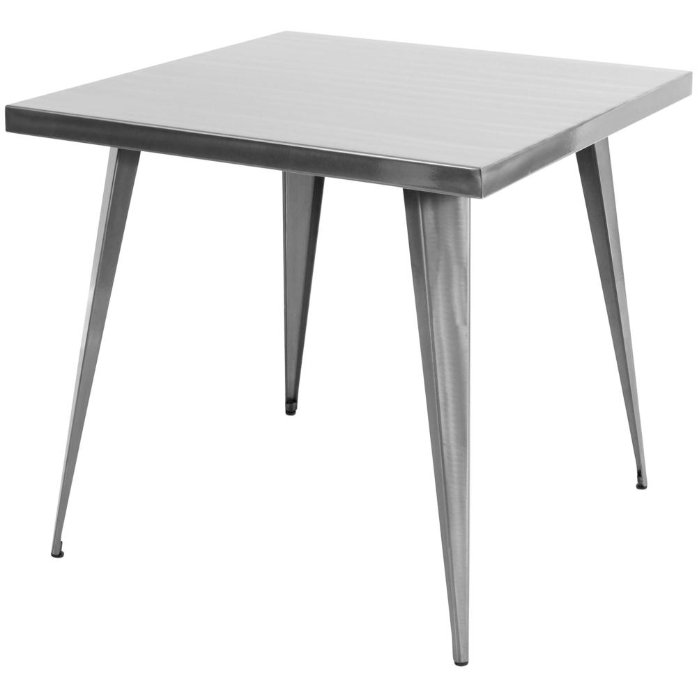 Austin Industrial Dining Table in Brushed Silver. Picture 2