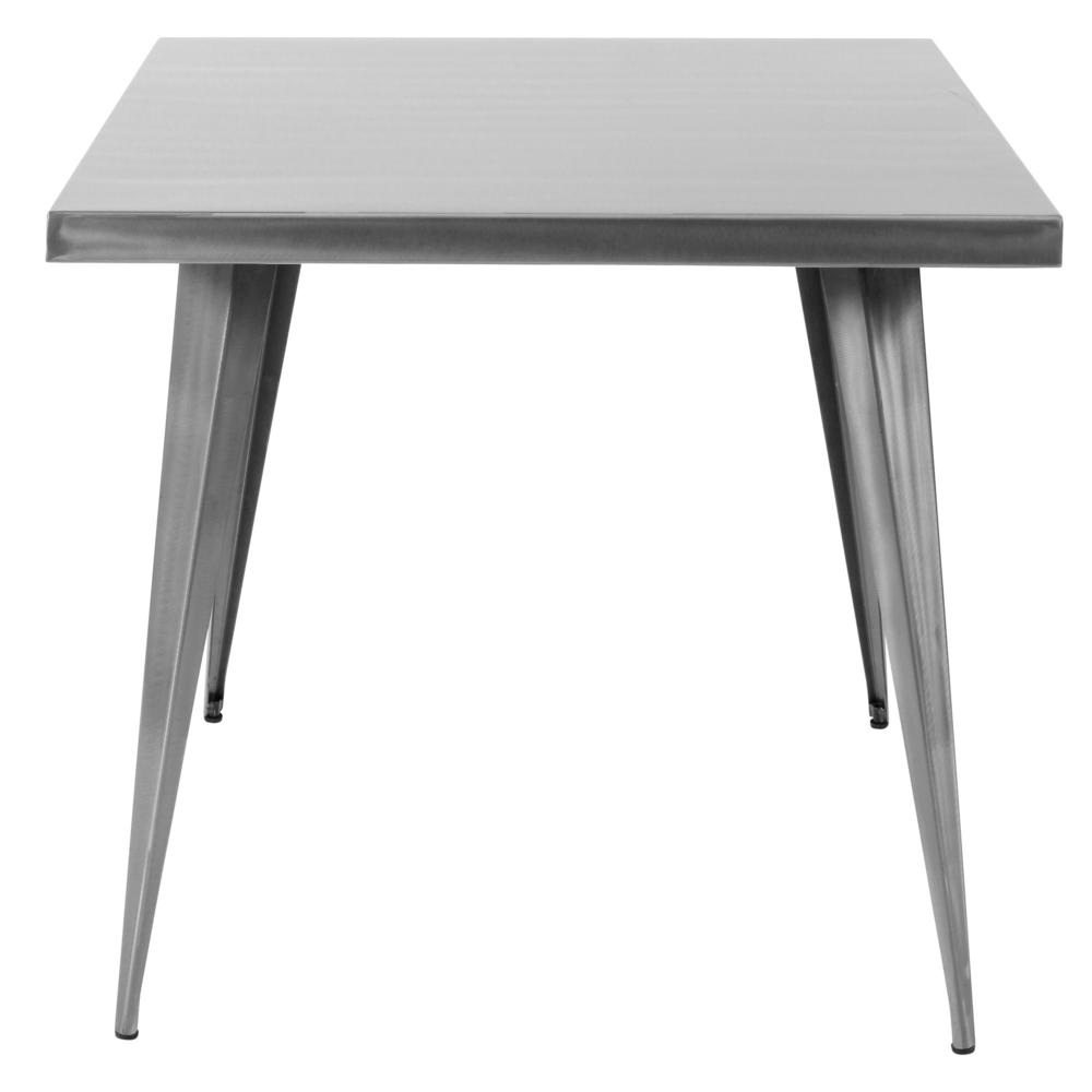 Austin Industrial Dining Table in Brushed Silver. Picture 3