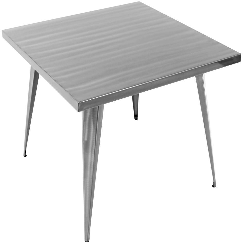 Austin Industrial Dining Table in Brushed Silver. Picture 4