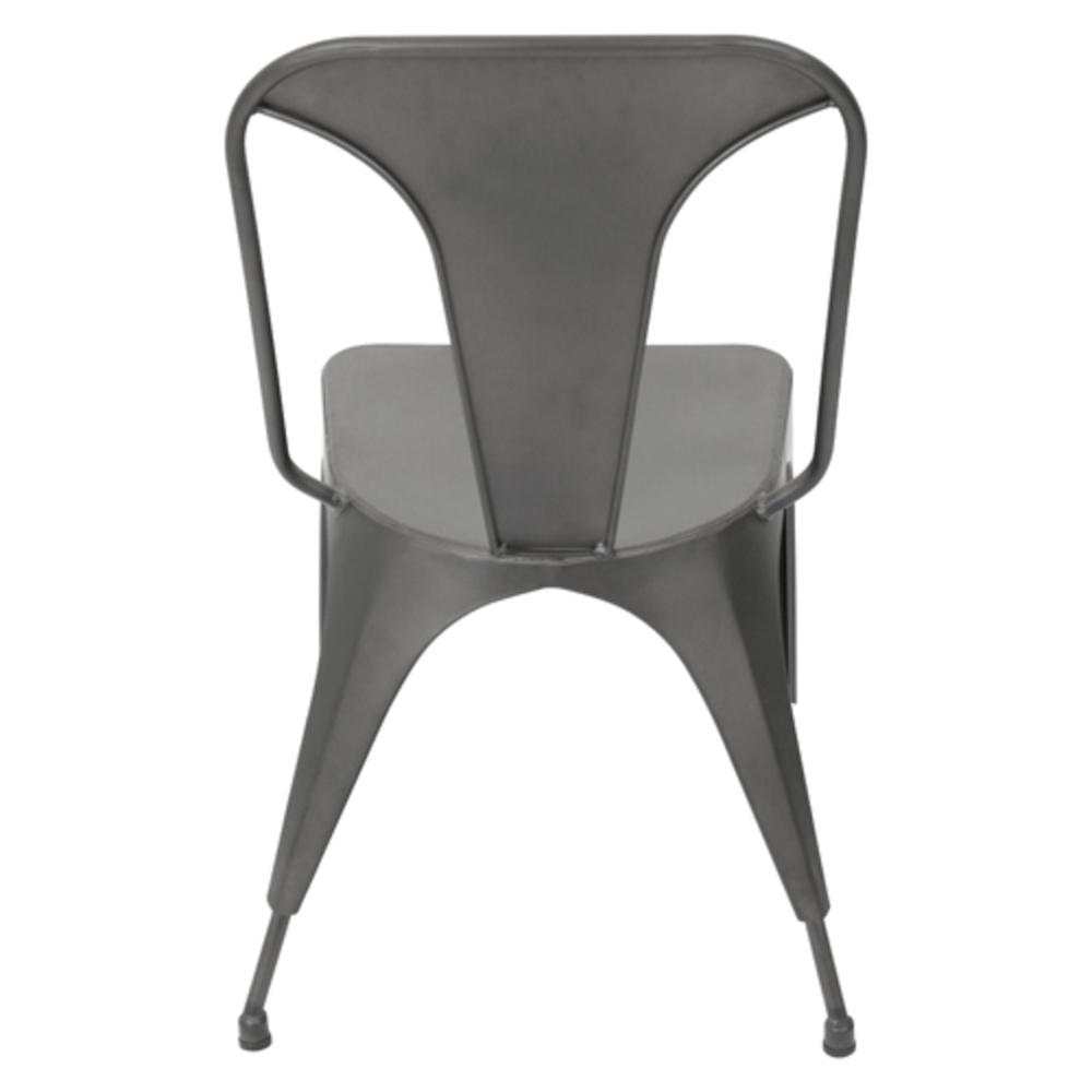 Austin Industrial Dining Chair in Matte Grey - Set of 2. Picture 5
