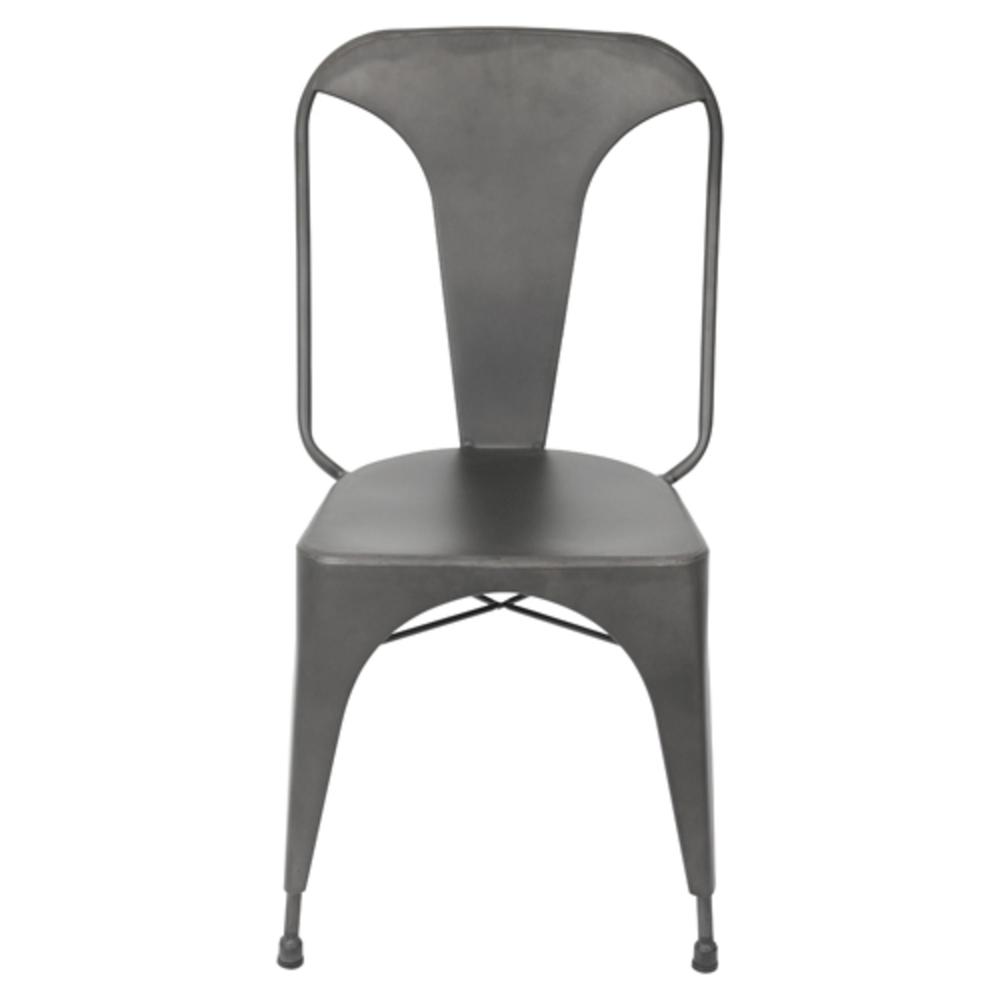 Austin Industrial Dining Chair in Matte Grey - Set of 2. Picture 6