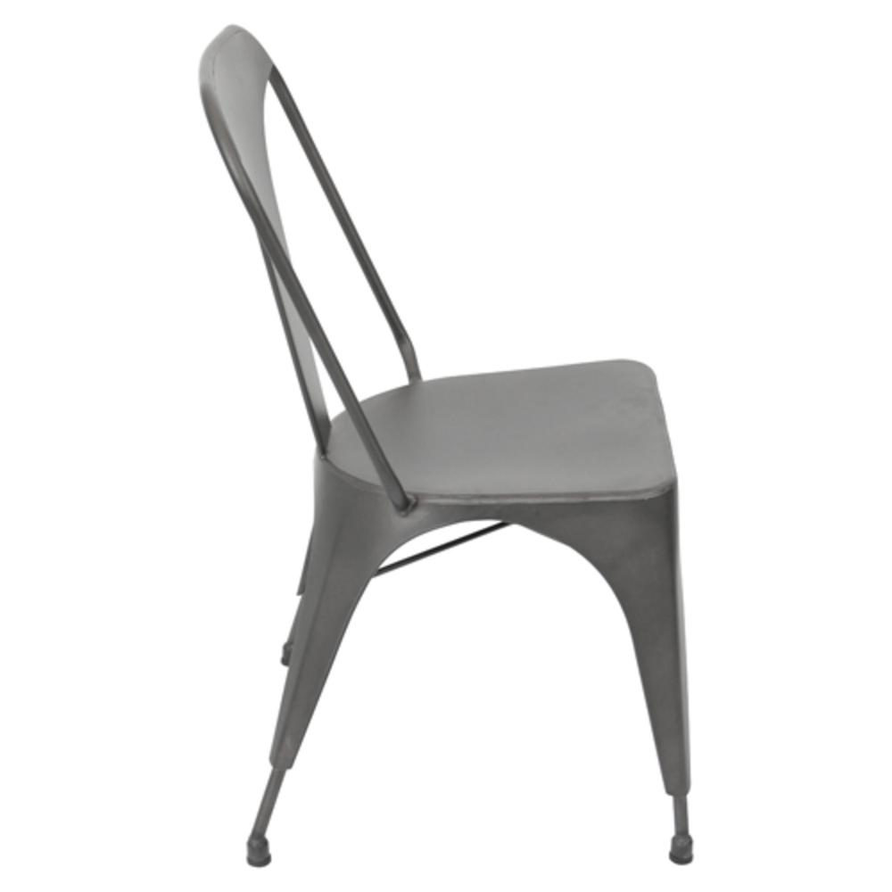 Austin Industrial Dining Chair in Matte Grey - Set of 2. Picture 3