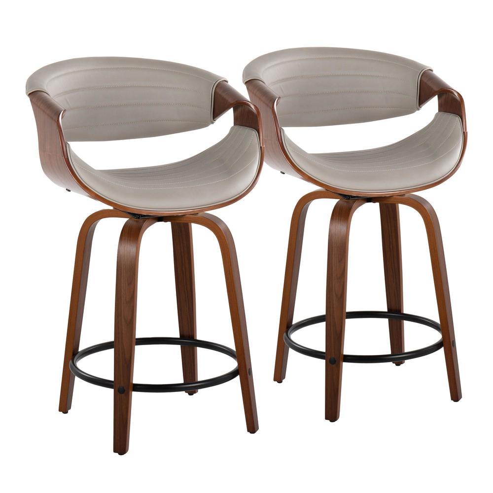 Brown Symphony 24" Fixed-Height Counter Stool - Set of 2. Picture 1