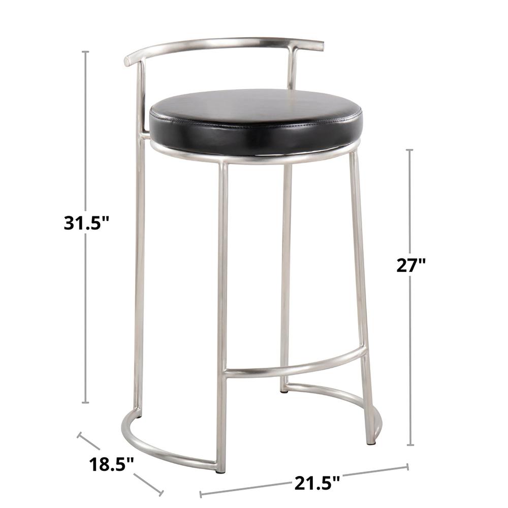 Round Fuji 26" Fixed-Height Counter Stool - Set of 2. Picture 8
