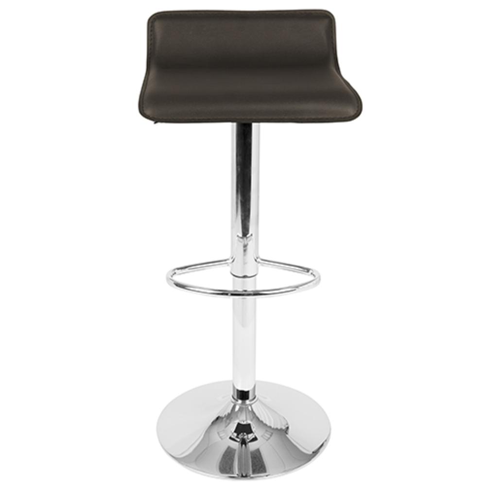 Ale Contemporary Adjustable Barstool in Brown PU Leather - Set of 2. Picture 6