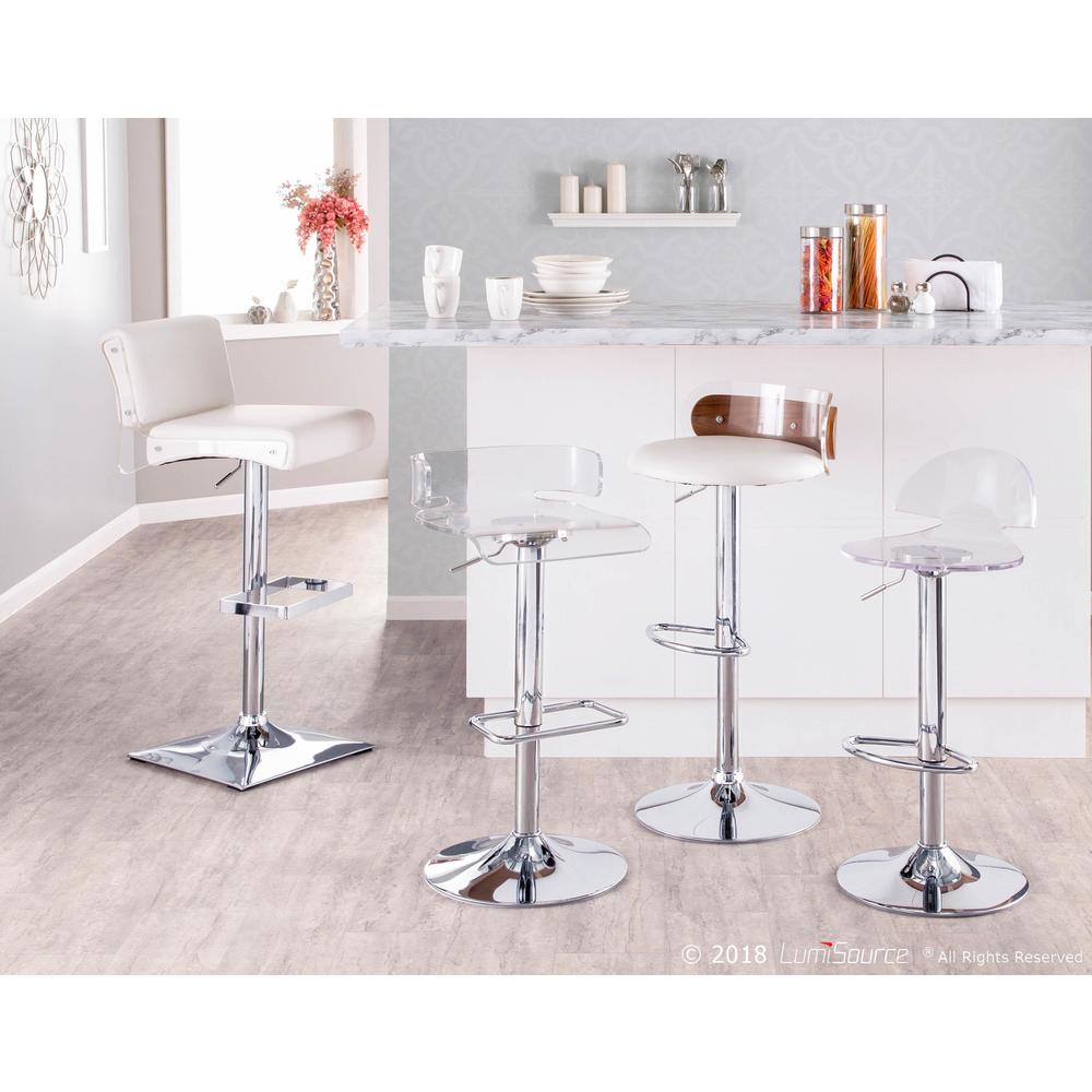 Pride Contemporary Adjustable Barstool in Clear Acrylic. Picture 9