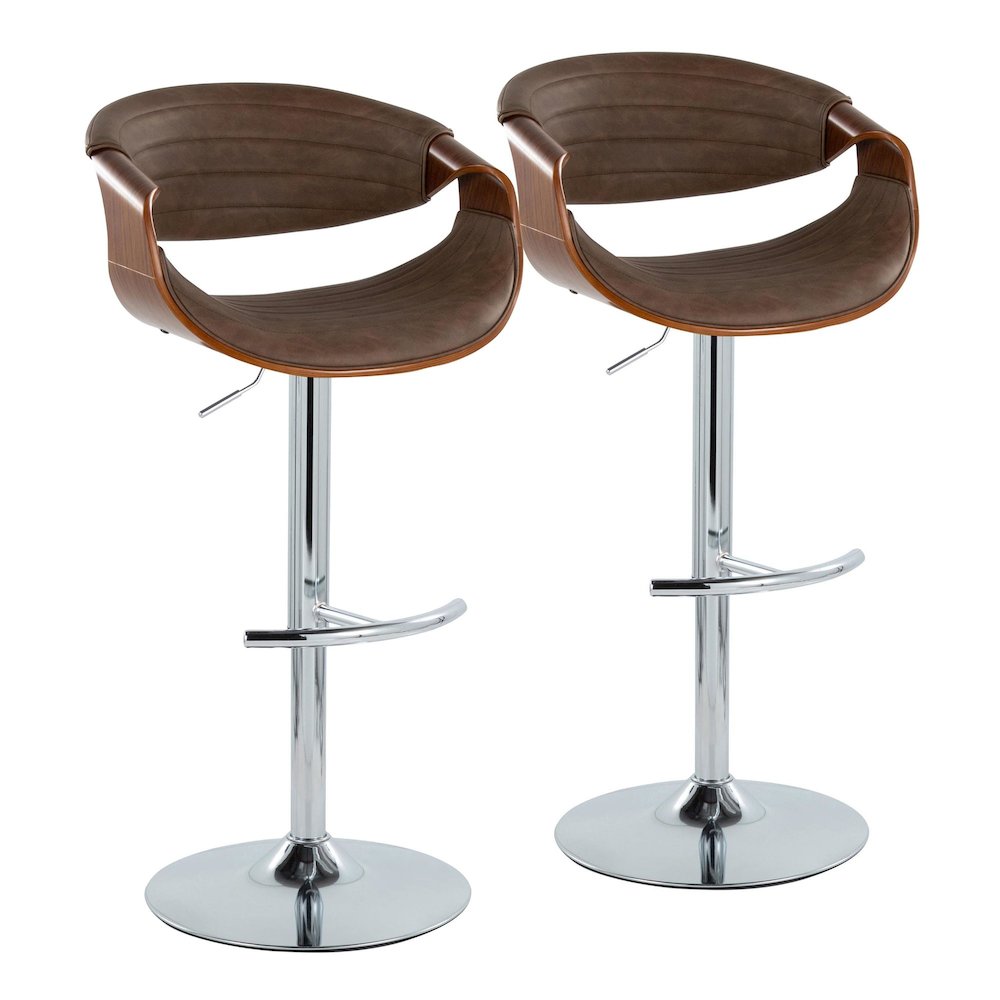 Symphony Adjustable Barstool - Set of 2 in Chrome Metal. Picture 1