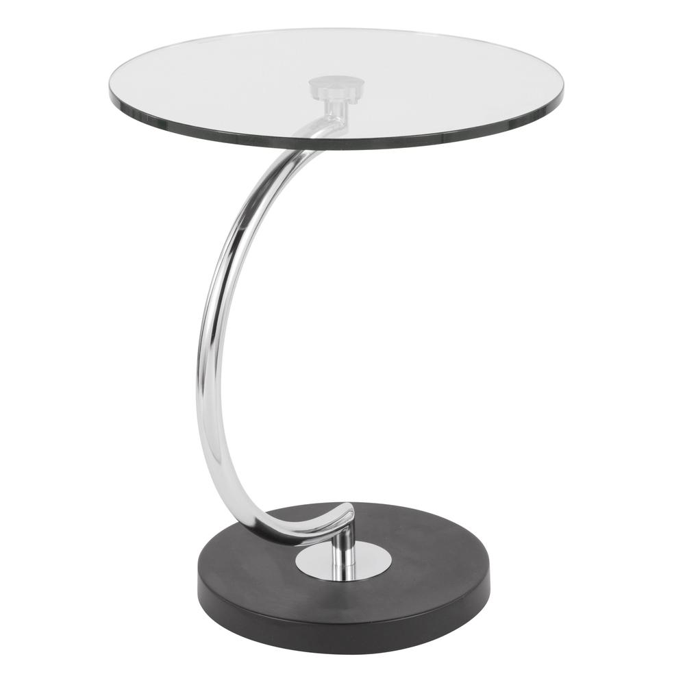 C End Contemporary Table in Glass. Picture 3
