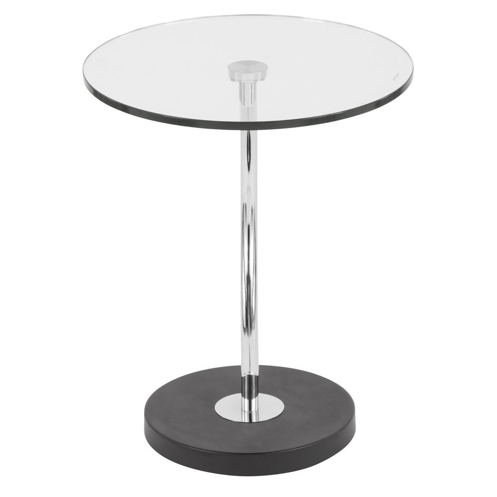 C End Contemporary Table in Glass. Picture 4