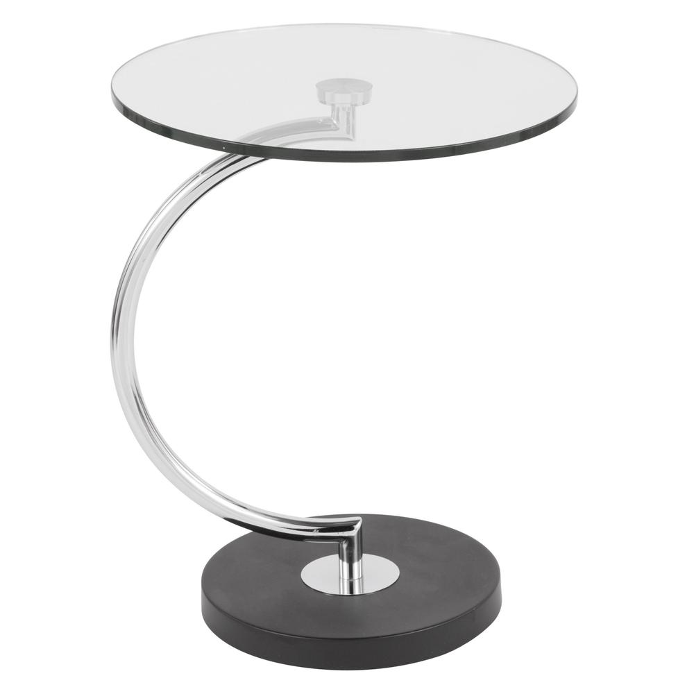 C End Contemporary Table in Glass. Picture 2