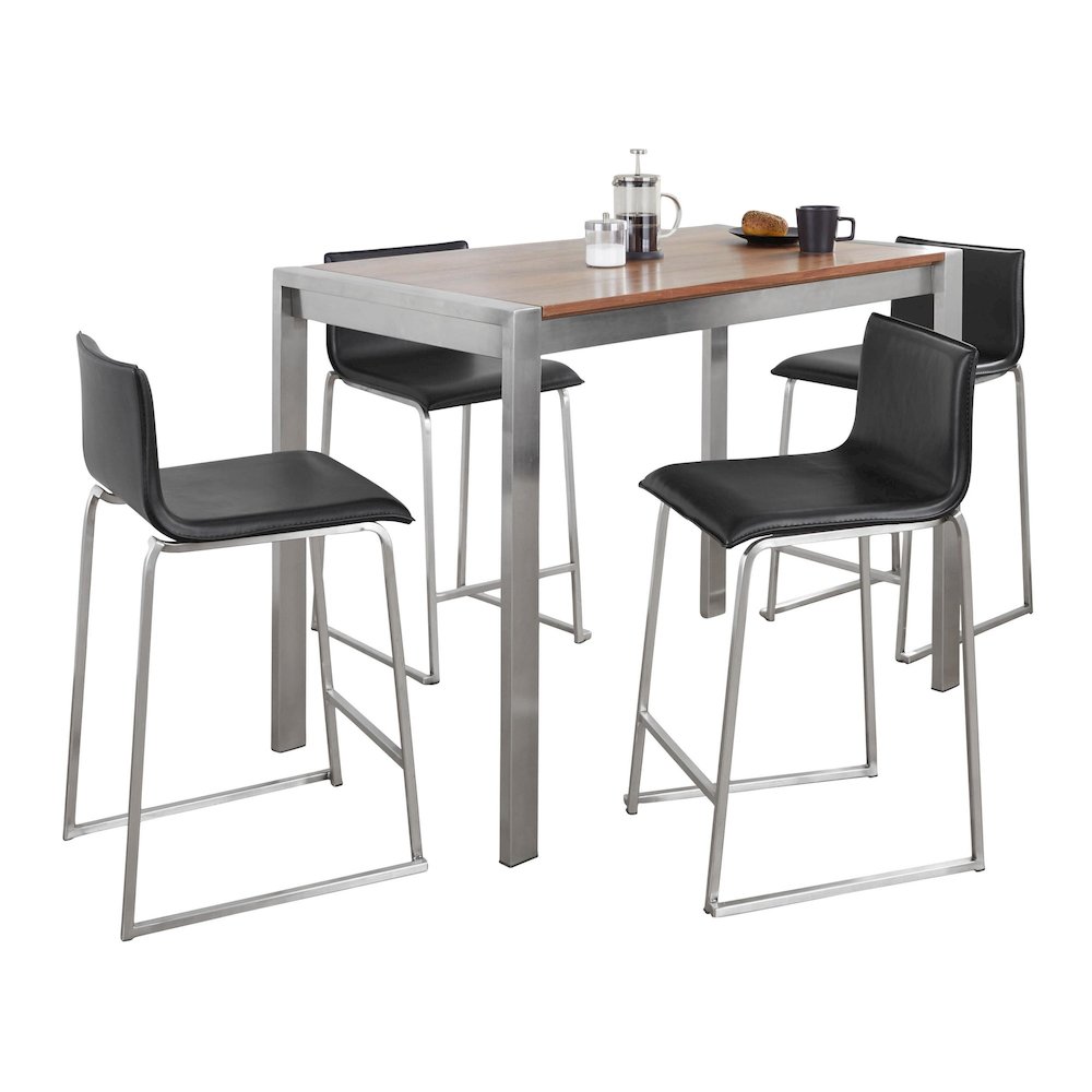 Fuji-Mara Upholstered Counter Height Dining Set - 5 Piece. Picture 2