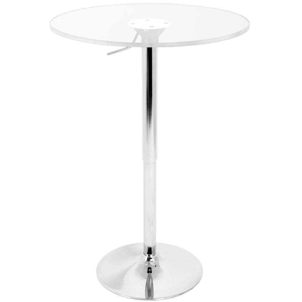 Clear Adjustable Contemporary Bar Table. Picture 1