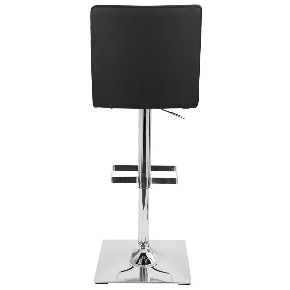 Captain Contemporary Adjustable Barstool with Swivel in Black Faux Leather. Picture 3