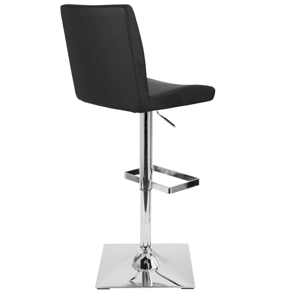 Captain Contemporary Adjustable Barstool with Swivel in Black Faux Leather. Picture 2