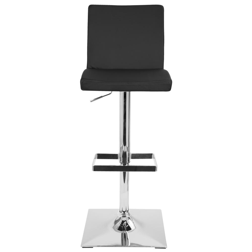Captain Contemporary Adjustable Barstool with Swivel in Black Faux Leather. Picture 4