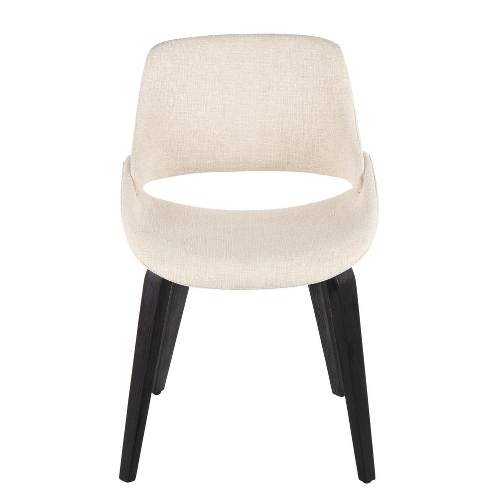 Black Wood, Cream Fabric Fabrico Chair - Set of 2. Picture 6