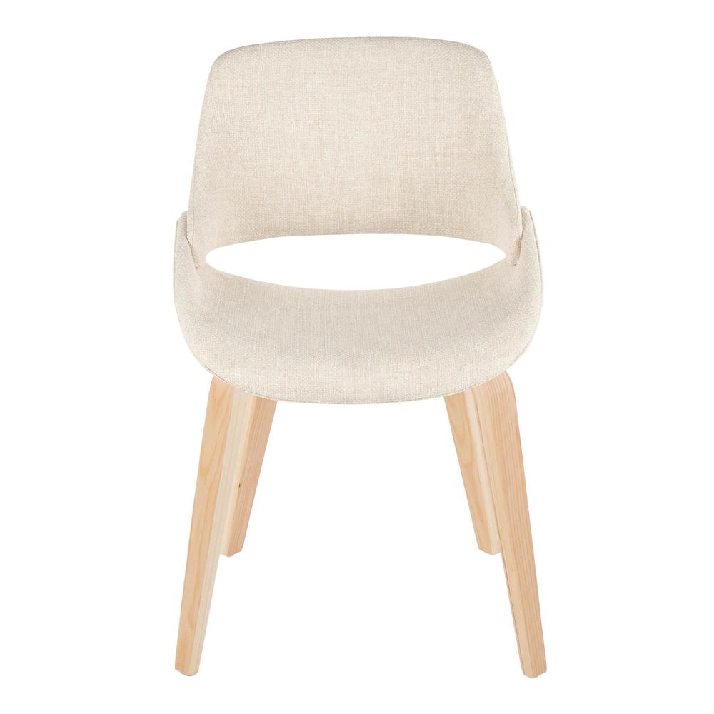 Natural Wood, Cream Fabric Fabrico Chair - Set of 2. Picture 6