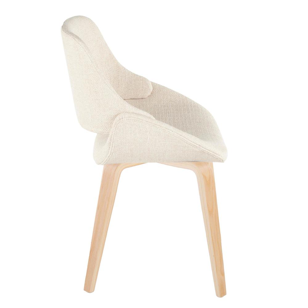 Natural Wood, Cream Fabric Fabrico Chair - Set of 2. Picture 3