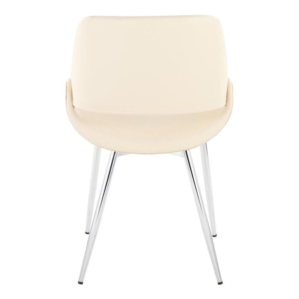 Chrome Metal, Cream PU Fabrico Chair - Set of 2. Picture 5