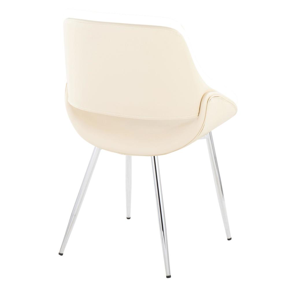 Chrome Metal, Cream PU Fabrico Chair - Set of 2. Picture 4