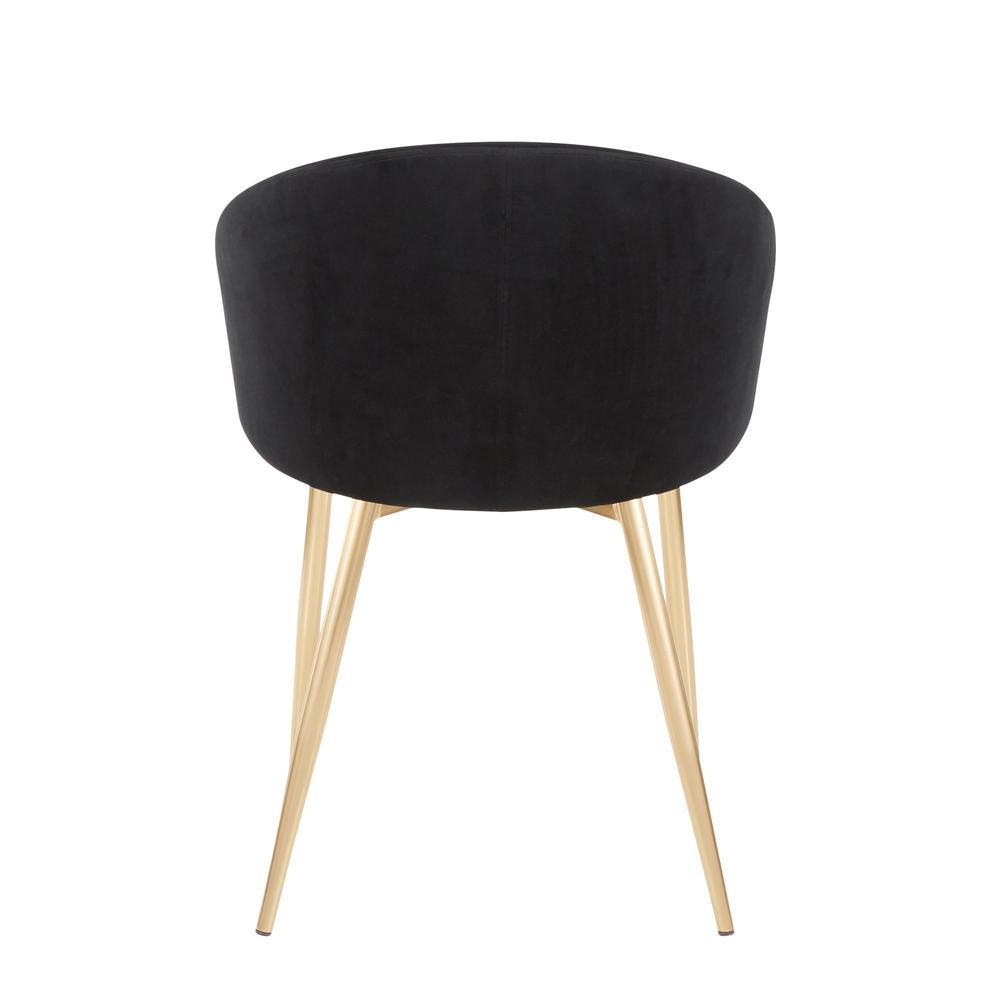 Claire Contemporary/Glam Chair in Gold Metal and Black Velvet. Picture 4