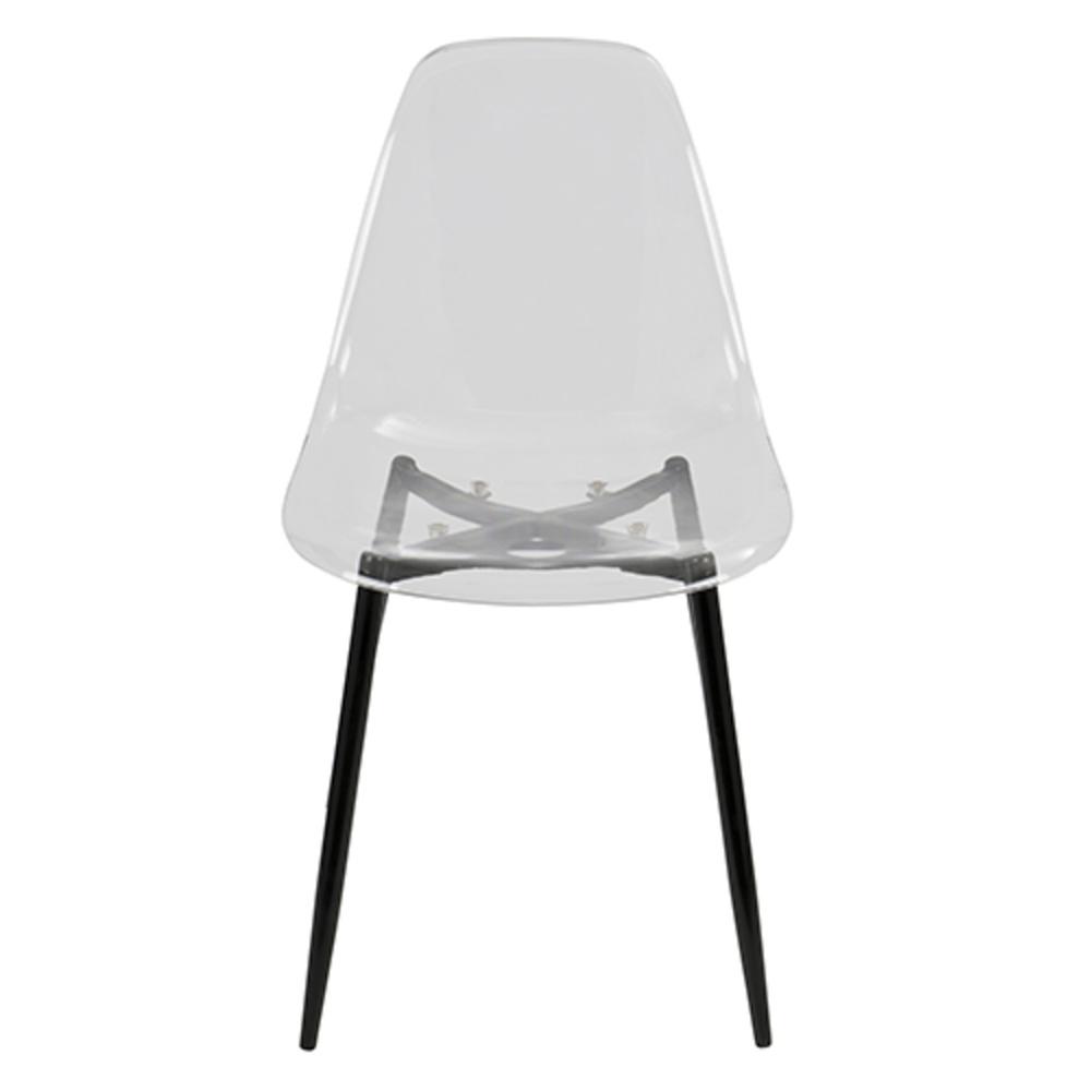 Clara Mid-Century Modern Dining Chair in Black and Clear - Set of 2. Picture 6