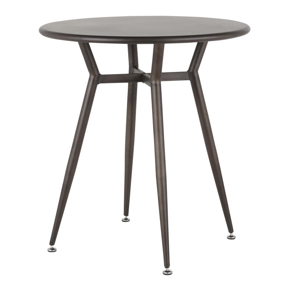 Clara Industrial Round Dinette Table in Antique Metal. Picture 3