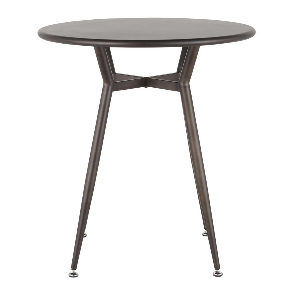 Clara Industrial Round Dinette Table in Antique Metal. Picture 4
