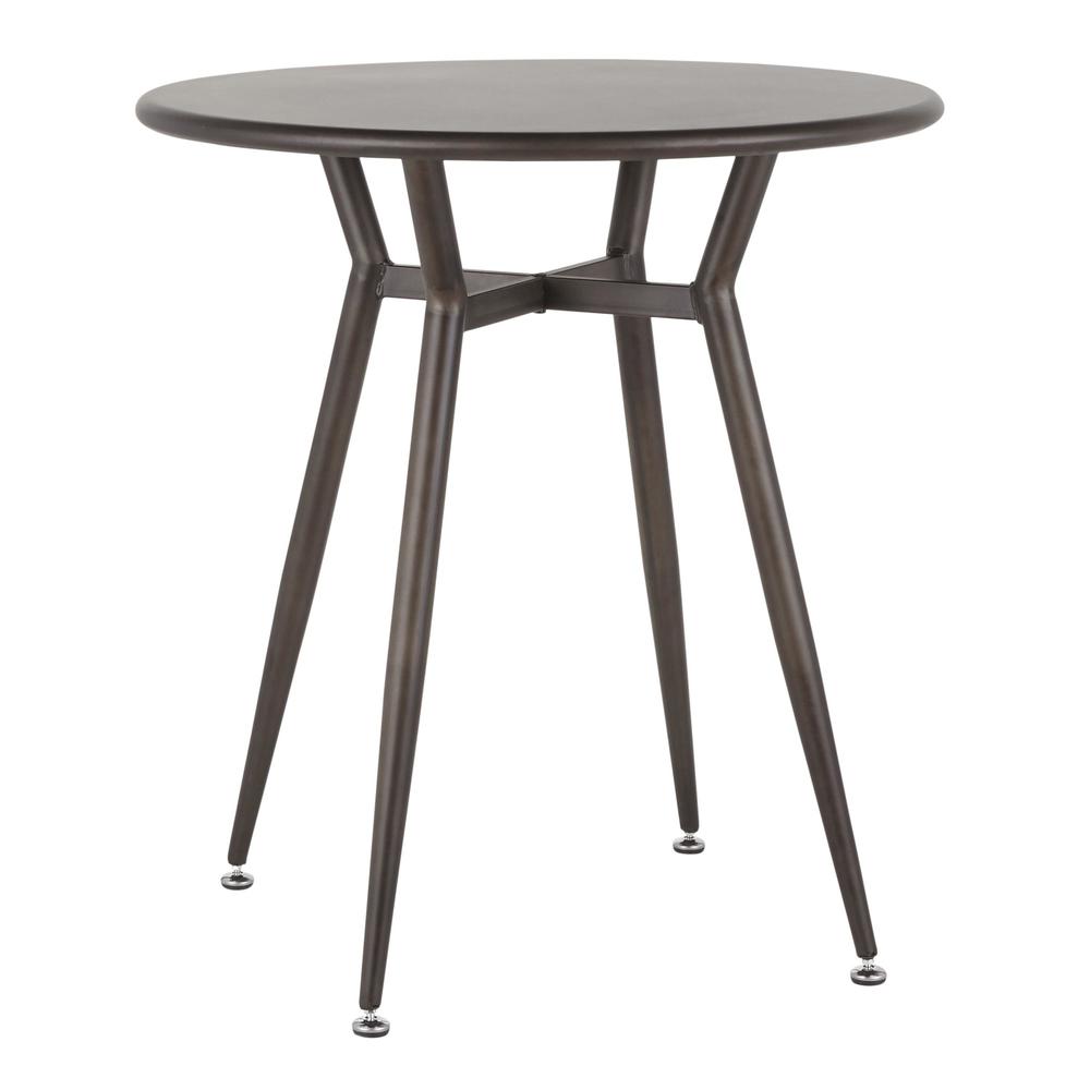 Clara Industrial Round Dinette Table in Antique Metal. Picture 1
