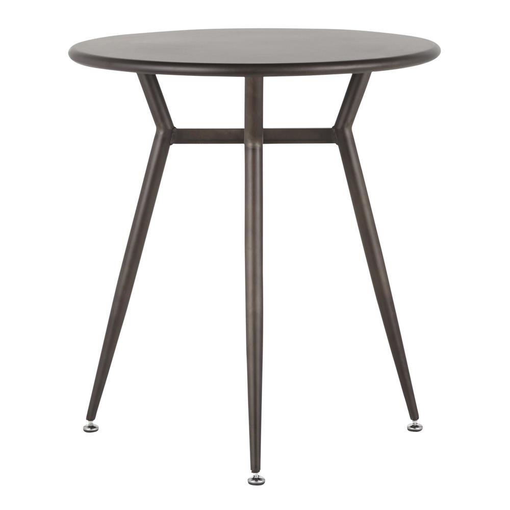 Clara Industrial Round Dinette Table in Antique Metal. Picture 2