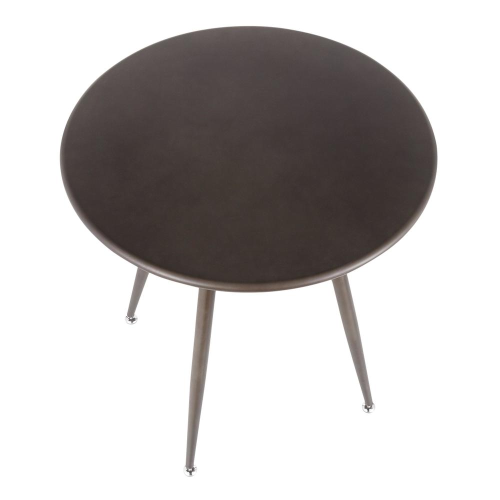 Clara Industrial Round Dinette Table in Antique Metal. Picture 6